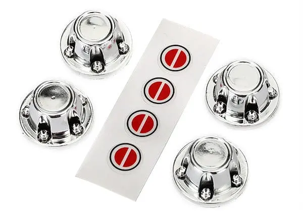 Traxxas 8176 - Center Caps, Wheel (Chrome) (4)/ Decal Sheet 1