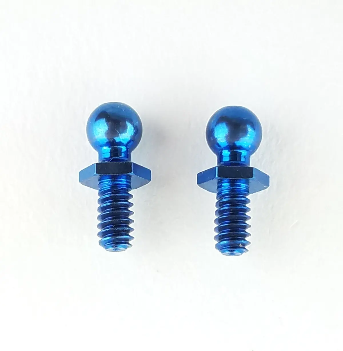 Custom Works 8521 Blue Titanium Short Hex Ball Stud (2) 1