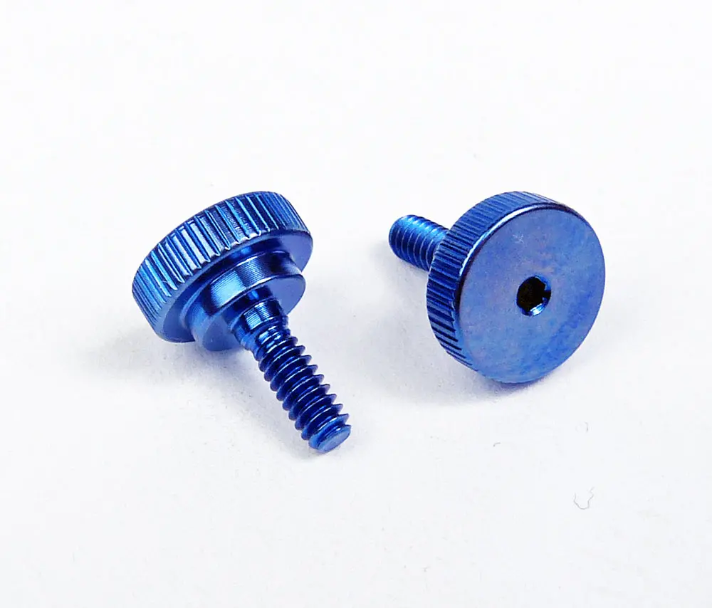 Custom Works 8527 Blue Arm Pinch Screw Titanium 4-40 (Pr) 1