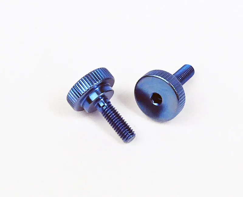 Custom Works 8529 Blue Arm Pinch Screw Titanium, M3 (Pair) 1