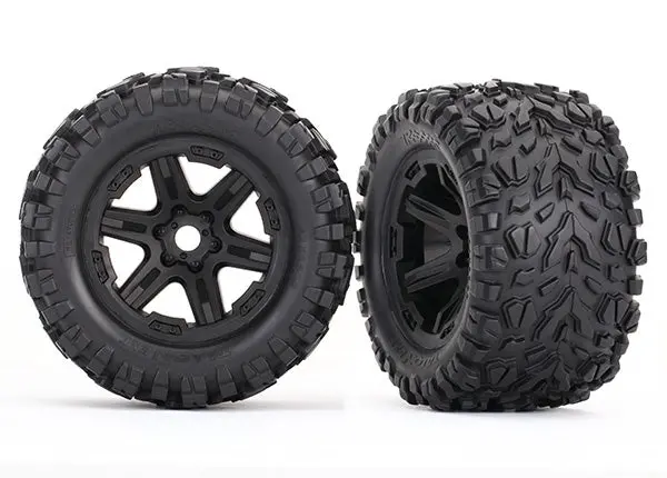 Traxxas 8672 - Tires & Wheels, Assembled, Glued (Black Wheels, Talon Ext Tires, Foam Inserts) (2) (17Mm Splined) (Tsm Rated) 1