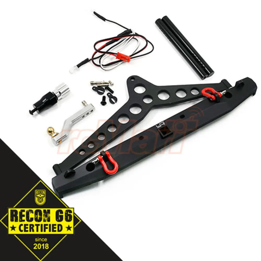 Yeah Racing Ya-0549 Alu Alloy Rear Bumper W/Led Light Spare Tire Mount For Scx10 Ii Traxxas Trx-4 'G6 Certified' 1