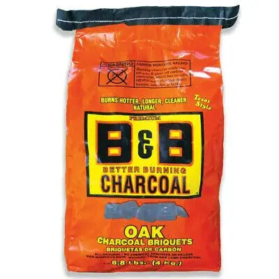 4Kg B&B Charcoal Charcoal Briquettes All Natural Oak Hardwood 1
