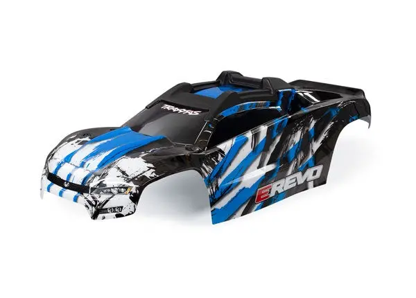 Traxxas 8611X - Body, E-Revo, Blue/ Window, Grille, Lights Decal Sheet (Assembled With Front & Rear Body Mounts And Rear Body Support For Clipless Mounting) 1