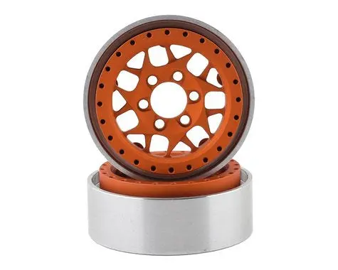 Vanquish Products Kmc Xd127 Bully 1.9 Beadlock Crawler Wheels (Orange) (2) 1
