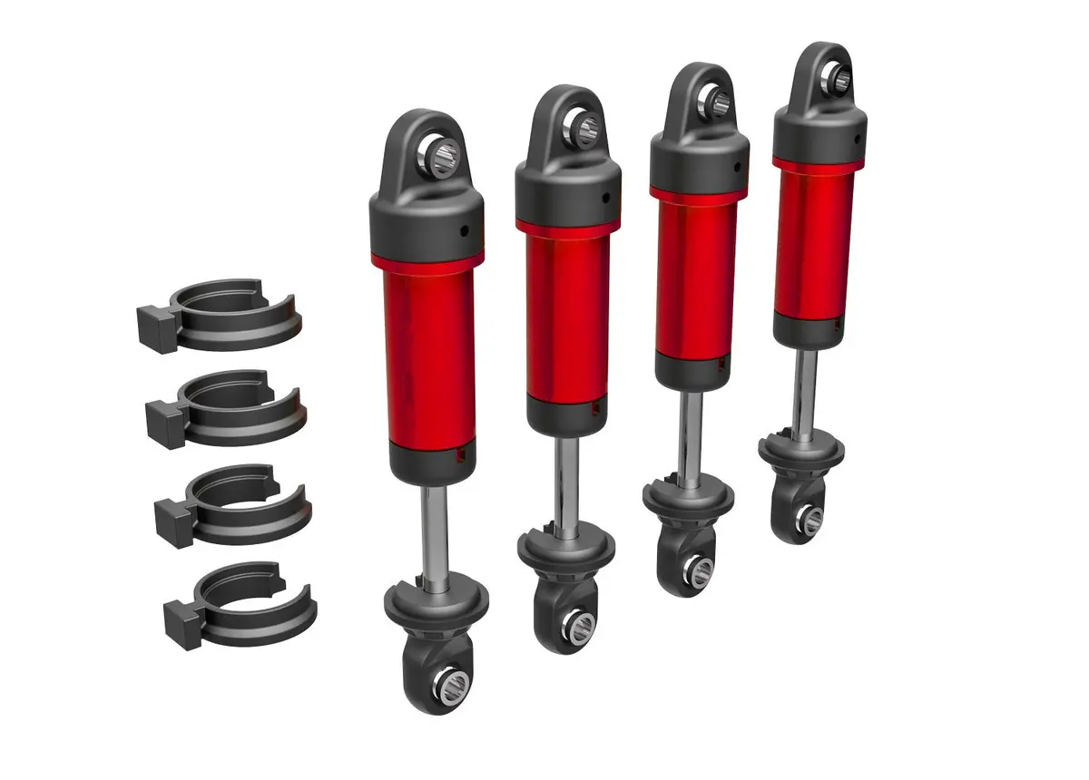 Traxxas 9764-Red Trx4m Shocks, Gtm, 6061-T6 Aluminum (Red-Anodized) (Fully Assembled W/O Springs) (4) 1
