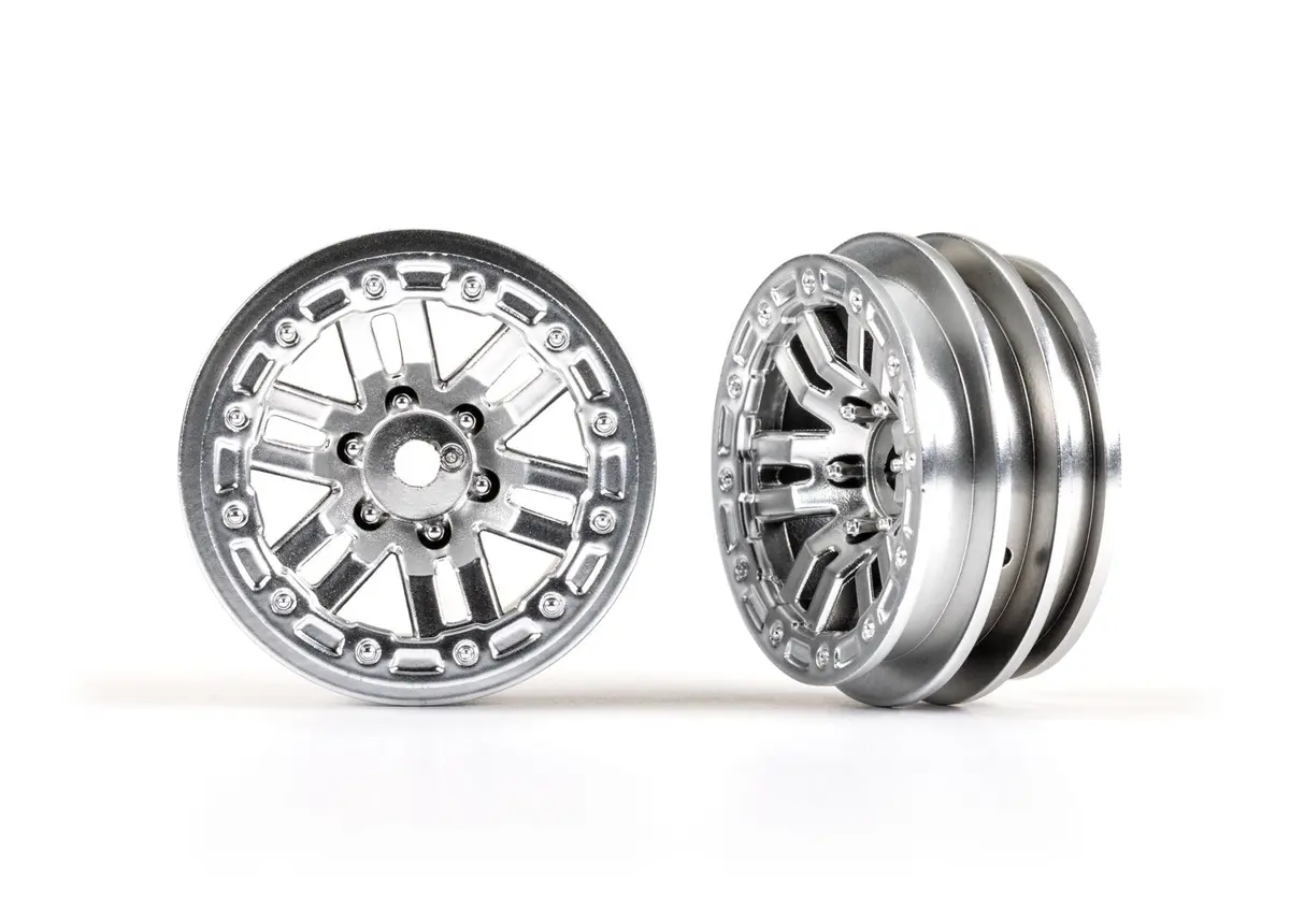 Traxxas Trx4m 9768-Satin Wheels, 1.0" (Satin Chrome) (2) 1
