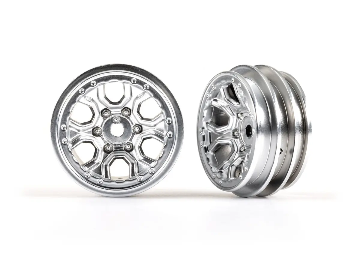 Traxxas Trx4m 9770-Satin Wheels, 1.0" (Satin Chrome) (2) 1