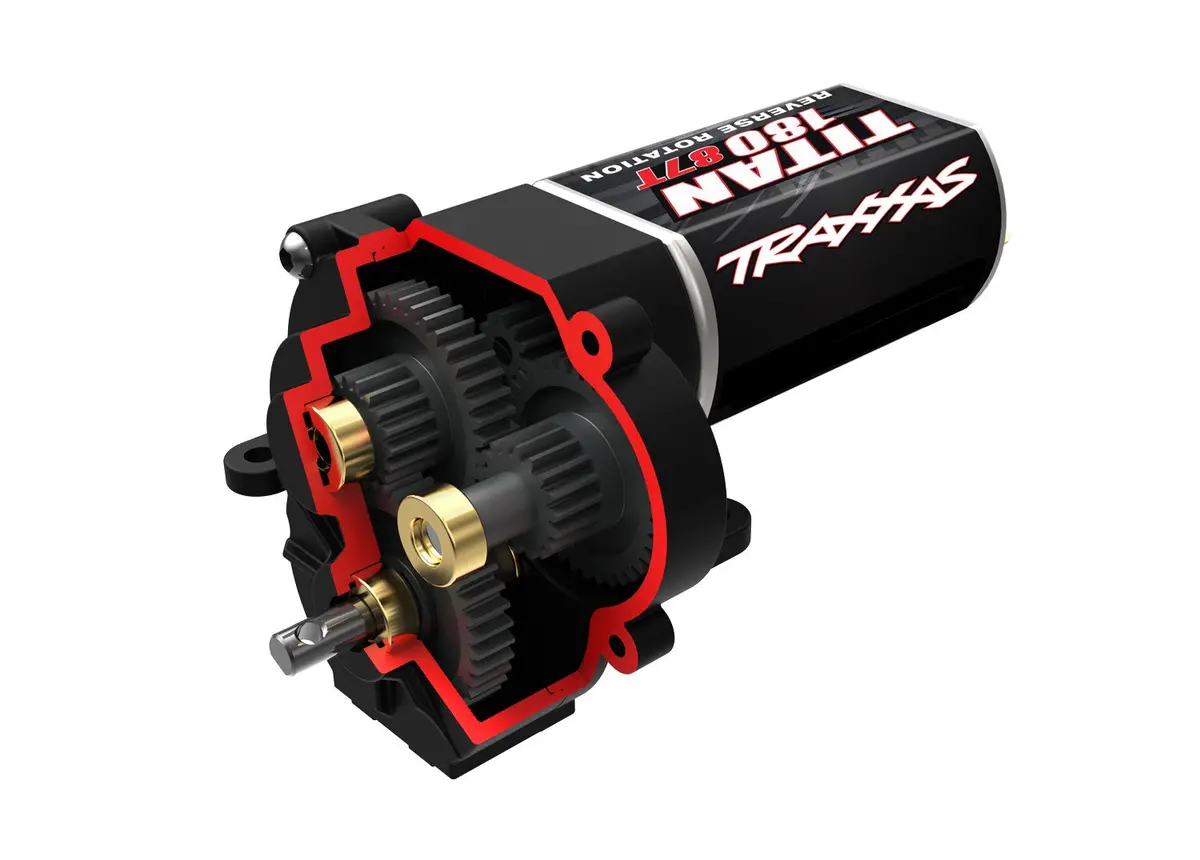 Traxxas 9791 Transmission, Complete (High Range (Trail) Gearing) (16.6:1 Reduction Ratio) (Includes Titan® 87T Motor) 1