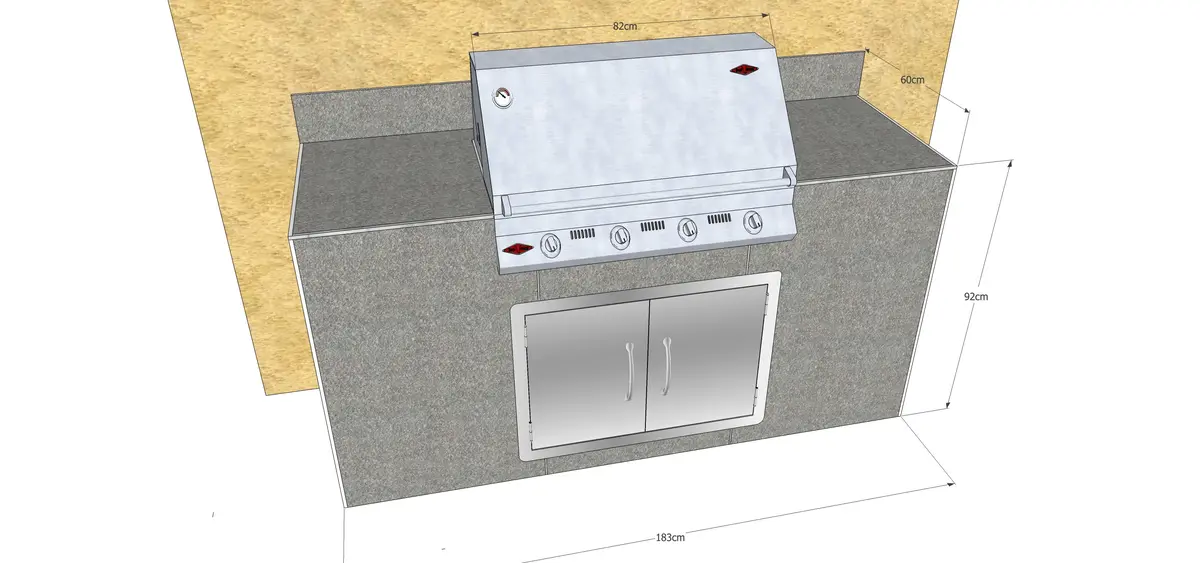Outdoor Kitchen Customise Your Bbq Island L183 Xw60h92cm 1
