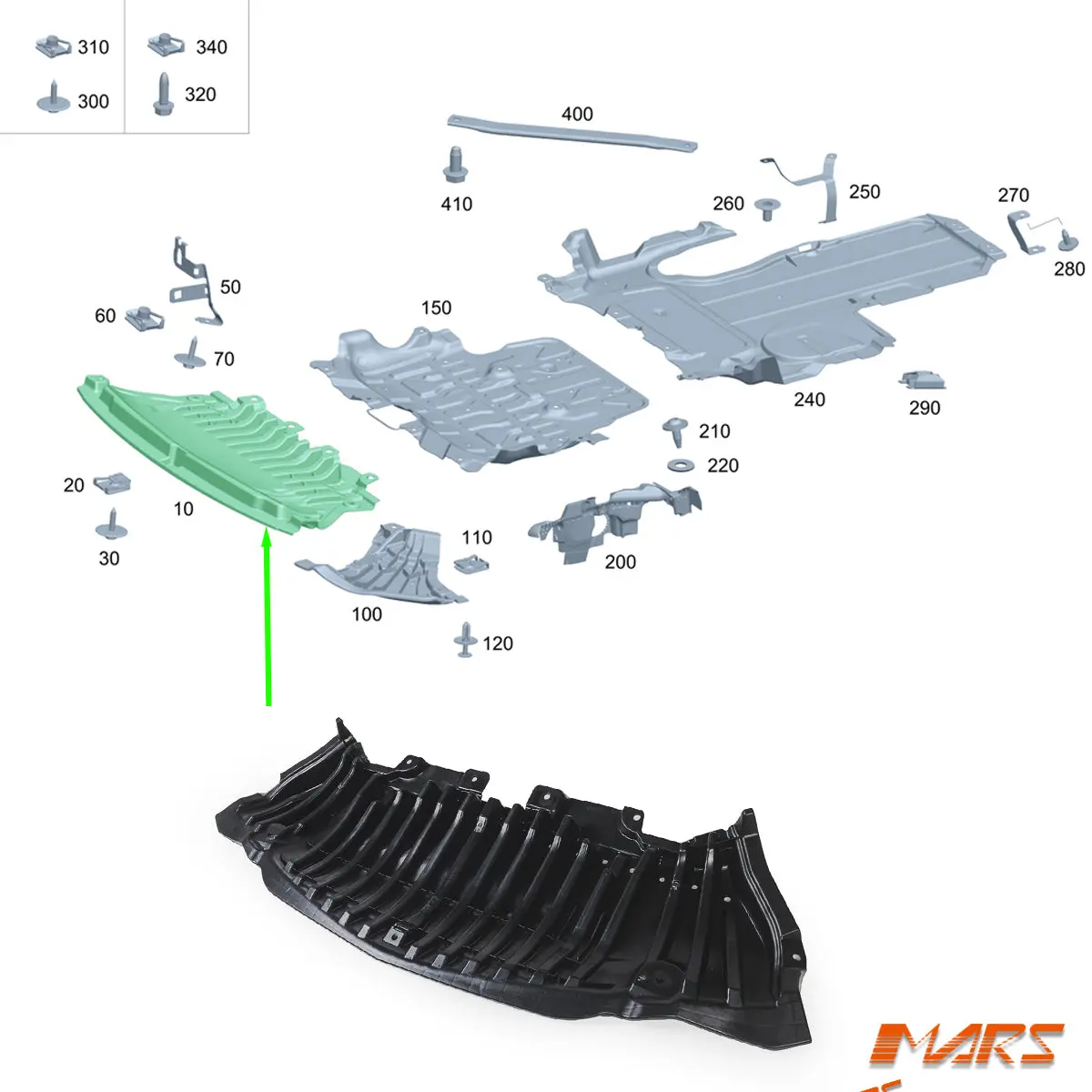 Front Bumper Lower Splash Shield For Mercedes-Benz A 205 520 2500 1