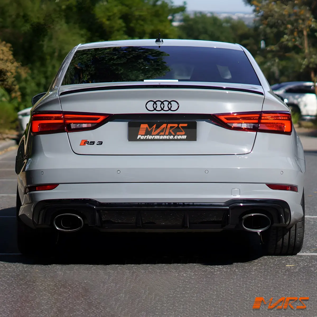 Gloss Black Rs3 Style Rear Diffuser Bodykit For Audi A3 8V Sedan & Convertible Update 2017-2020 S3 & S-Line Bumper Bar 2