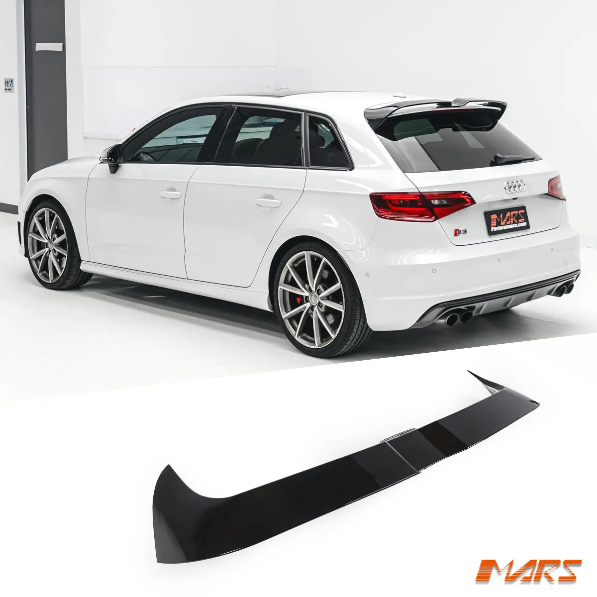 Oettinger Style Gloss Black Rear Roof Spoiler Wing Bodykit For Audi A3 S3 8V Hatchback 2013-2020 1