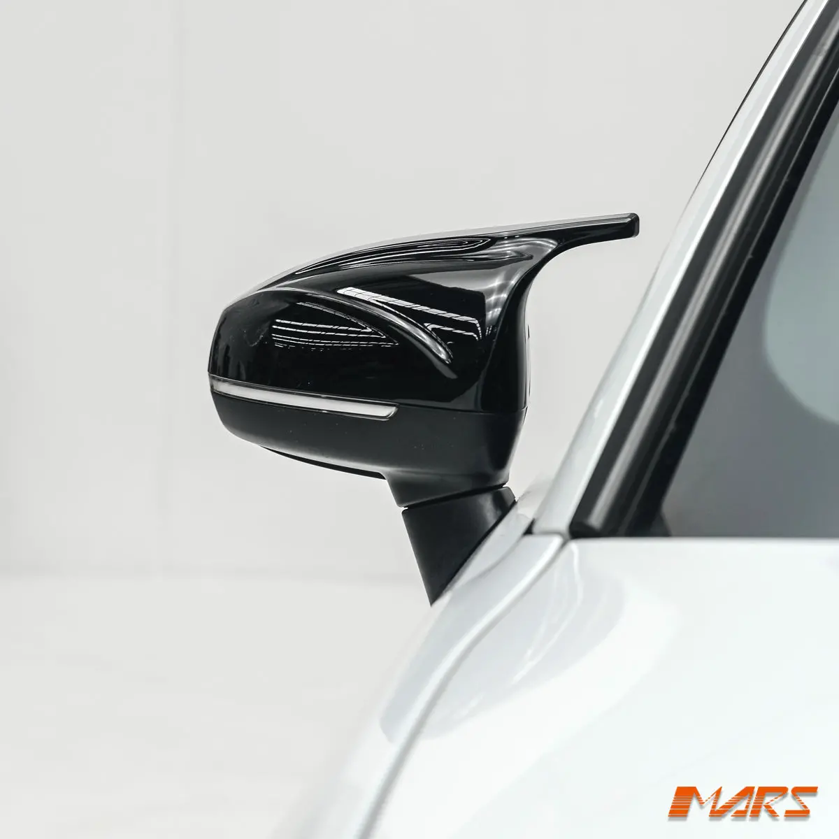 (For Track Change / Blind Spot Assist) Gloss Black Replacement Mirror Cover Caps Bodykit For Audi A3 S3 Rs3 8V 2013-2019 1
