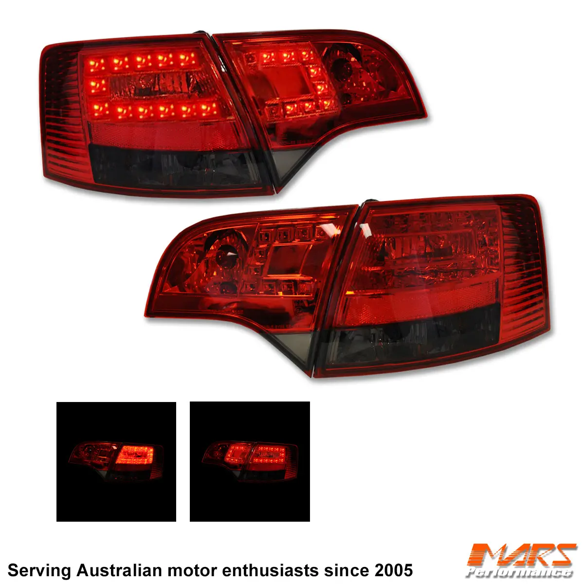 Smoked Red Led Tail Lights For Audi A4 S4 Rs4 S-Line B7 Avant Sports Station Wagon 1
