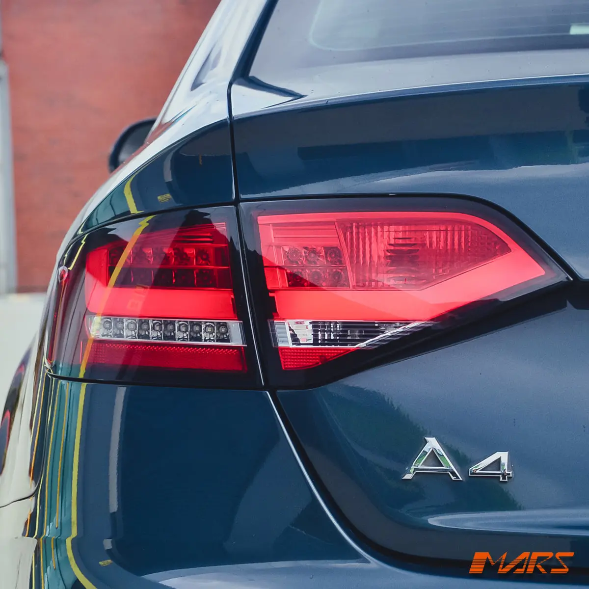 (Replace Stock Non-Led Lights) Clear Red 3D Led Stripe Tail Lights For 2008-2012 Audi A4 B8 4D Sedan 1