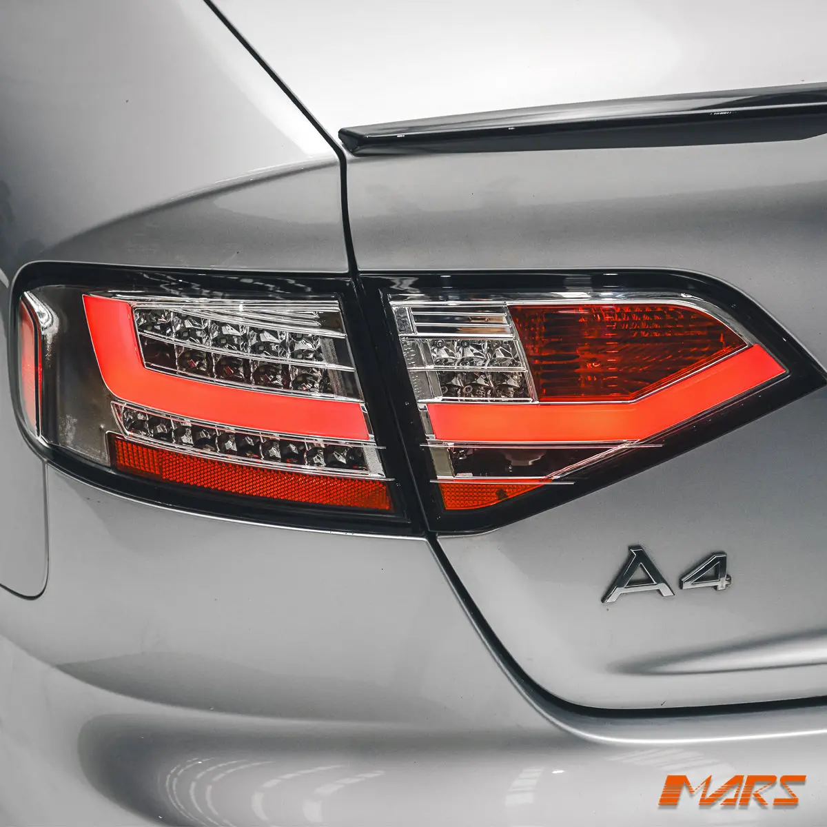 (Replace Stock Non-Led Lights) Crystal Clear 3D Led Stripe Tail Lights For 2008-2012 Audi A4 B8 4D Sedan 1