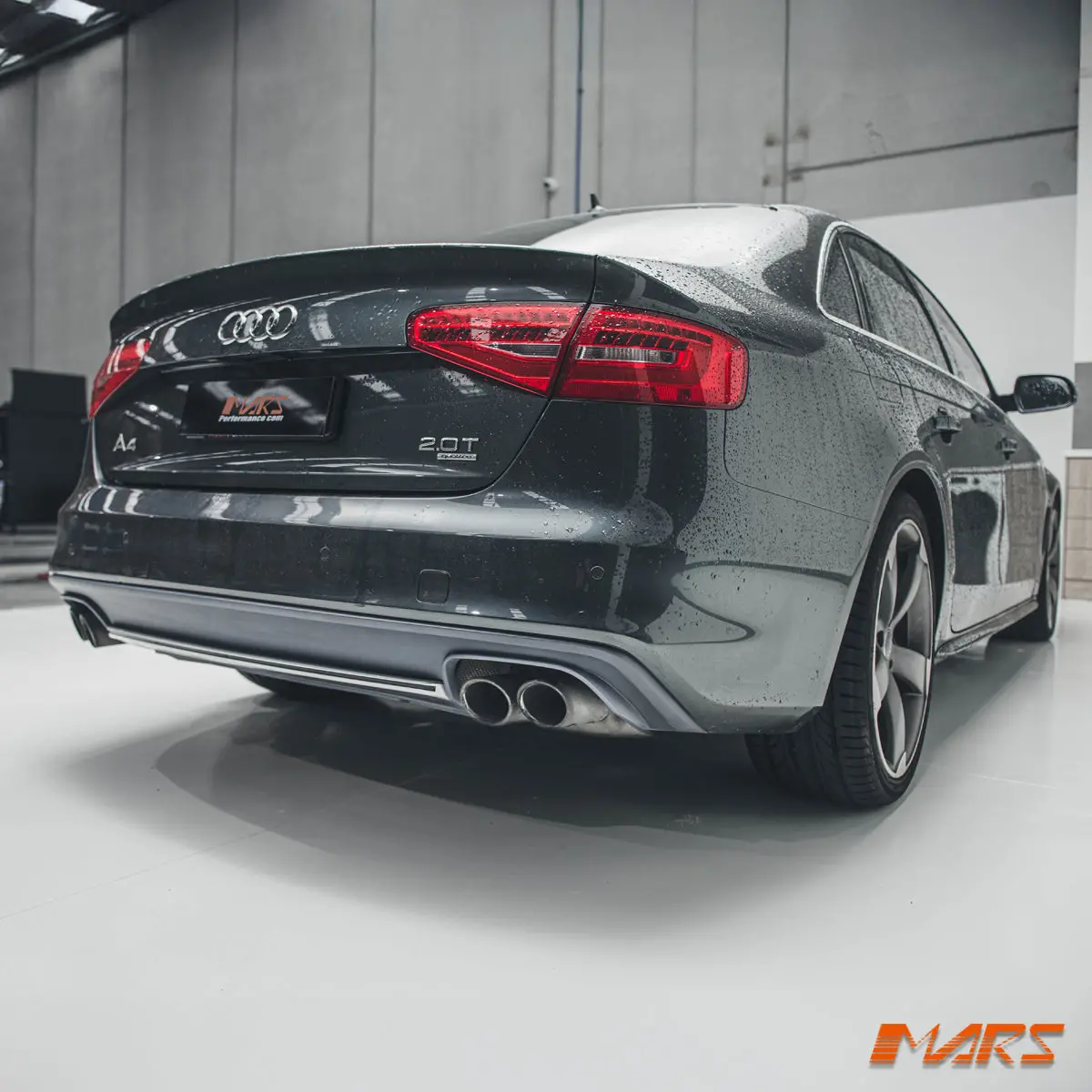 Twin Exhaust Outlet Diffuser Bodykit For Audi A4 B8 2012-2015 Sedan S4 & S-Line Rear Bumper Bar 1