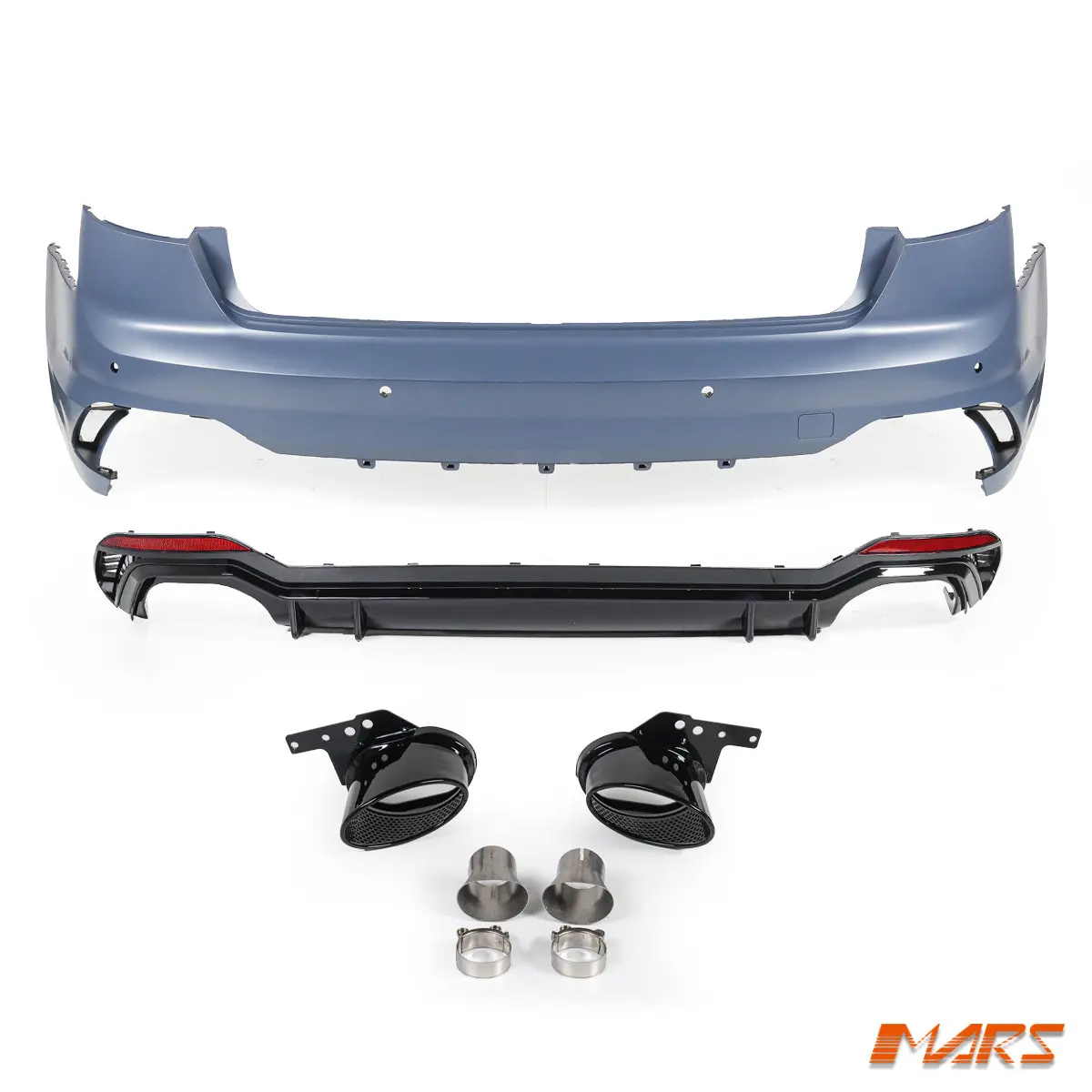 Rs4 Style Rear Bumper Bar Bodykit W/ Diffuser & Exhaust Tips For Audi A4/S4 B9 Sedan (2016–2019) 1
