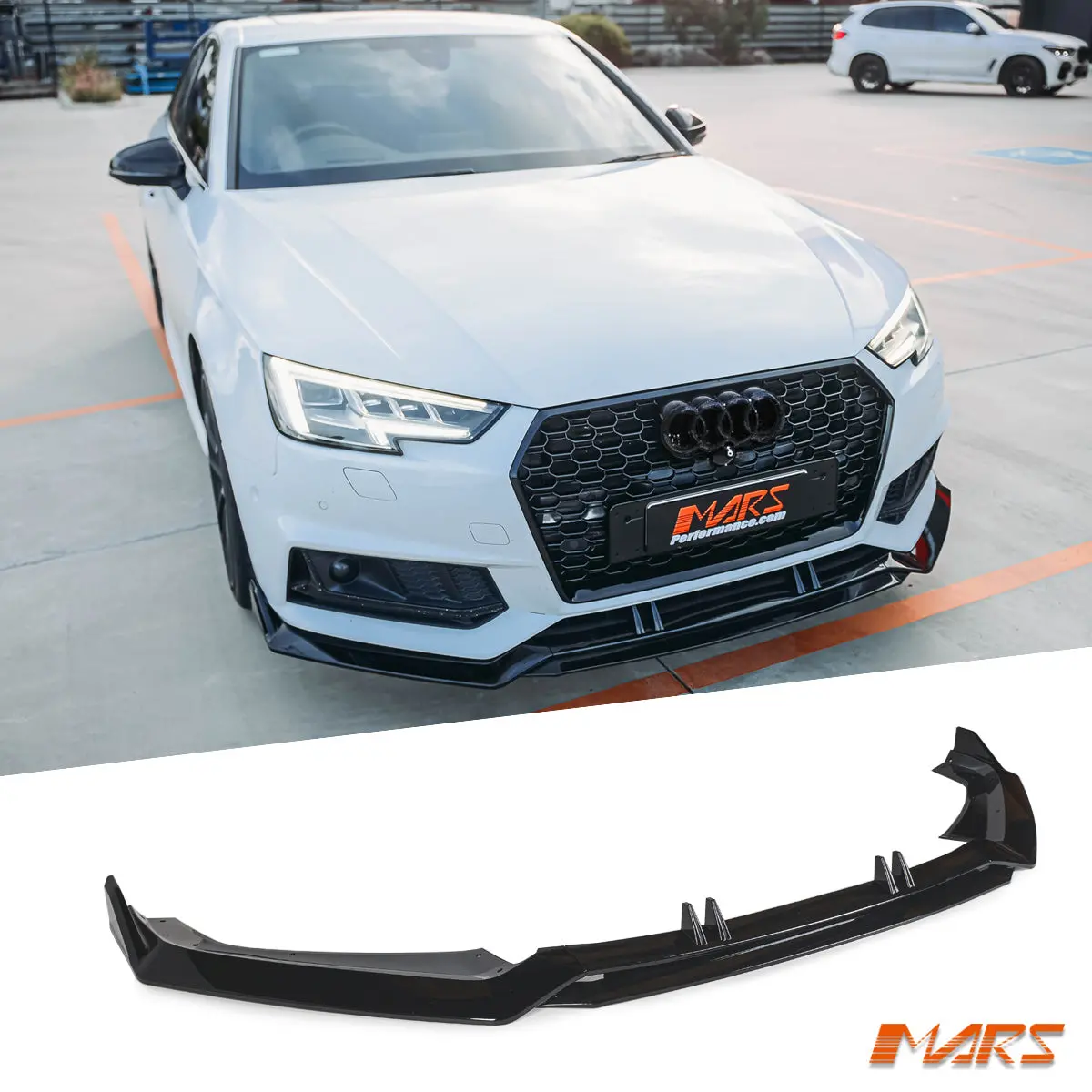 Gloss Black Front Bumper Bar Lip Spoiler Bodykit For Audi B9 S4 & A4 S-Line Sedan Avant 2016-2018 Abt 1