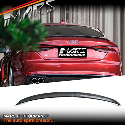 Carbon Fibre Rear Trunk Lip Spoiler Wing Bodykit For Audi A5 S5 F5 Hatch (2016–2024) 1