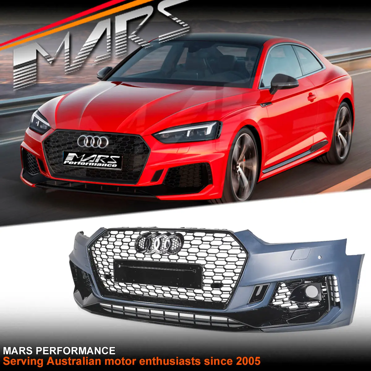 Rs5 Style Front Bumper Bar Bodykit & Honeycomb Grille Grill For Audi A5 S5 F5 2016-2020 1