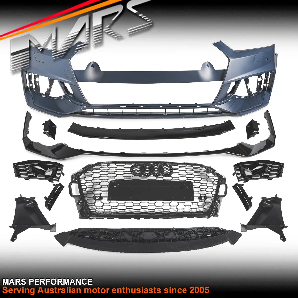 Rs5 Style Front Bumper Bar Bodykit & Honeycomb Grille Grill For Audi A5 S5 F5 2016-2020 2