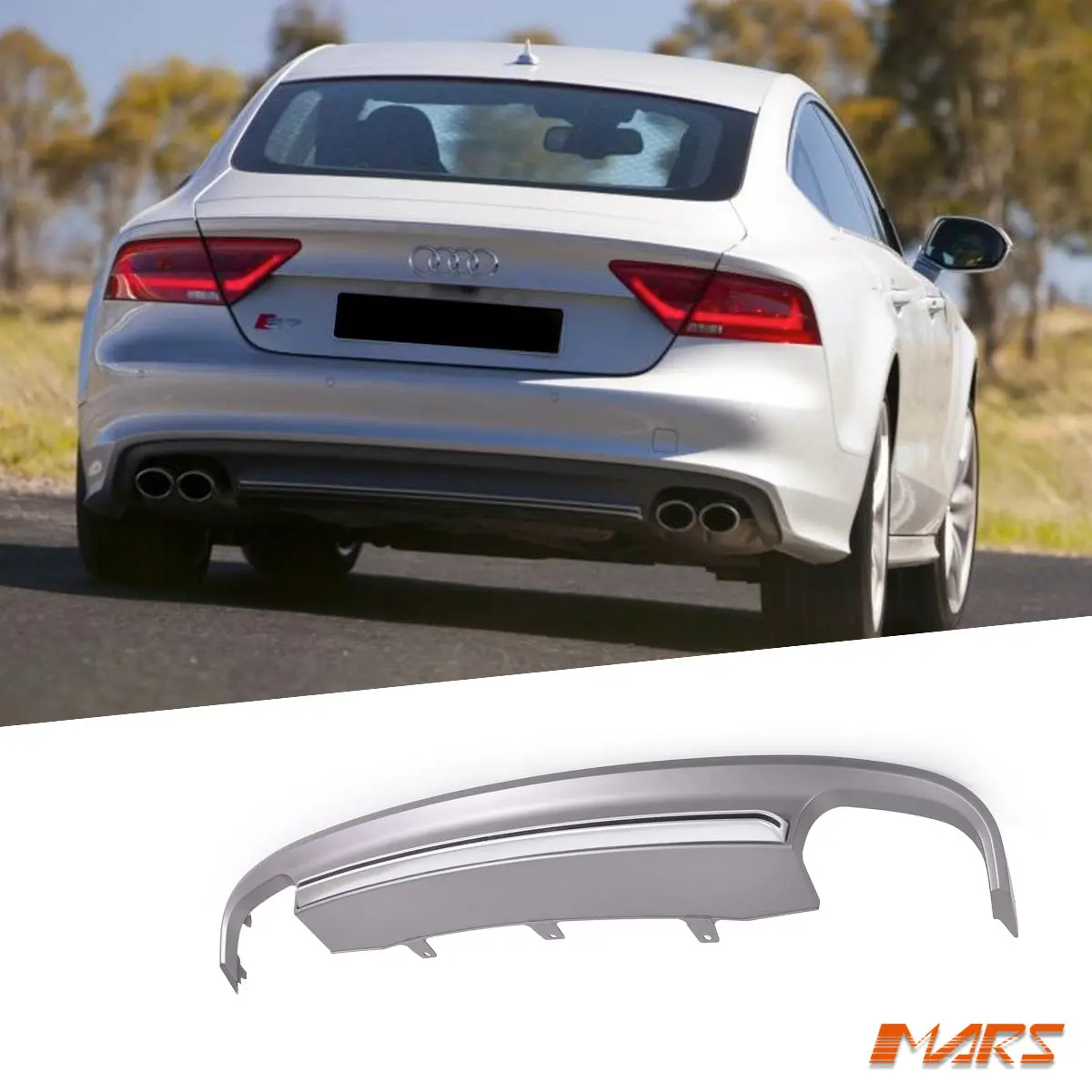 S7 Style Rear Bumper Bar Lower Diffuser Spoiler Bodykit For Audi A7 4G 2011-2014 1