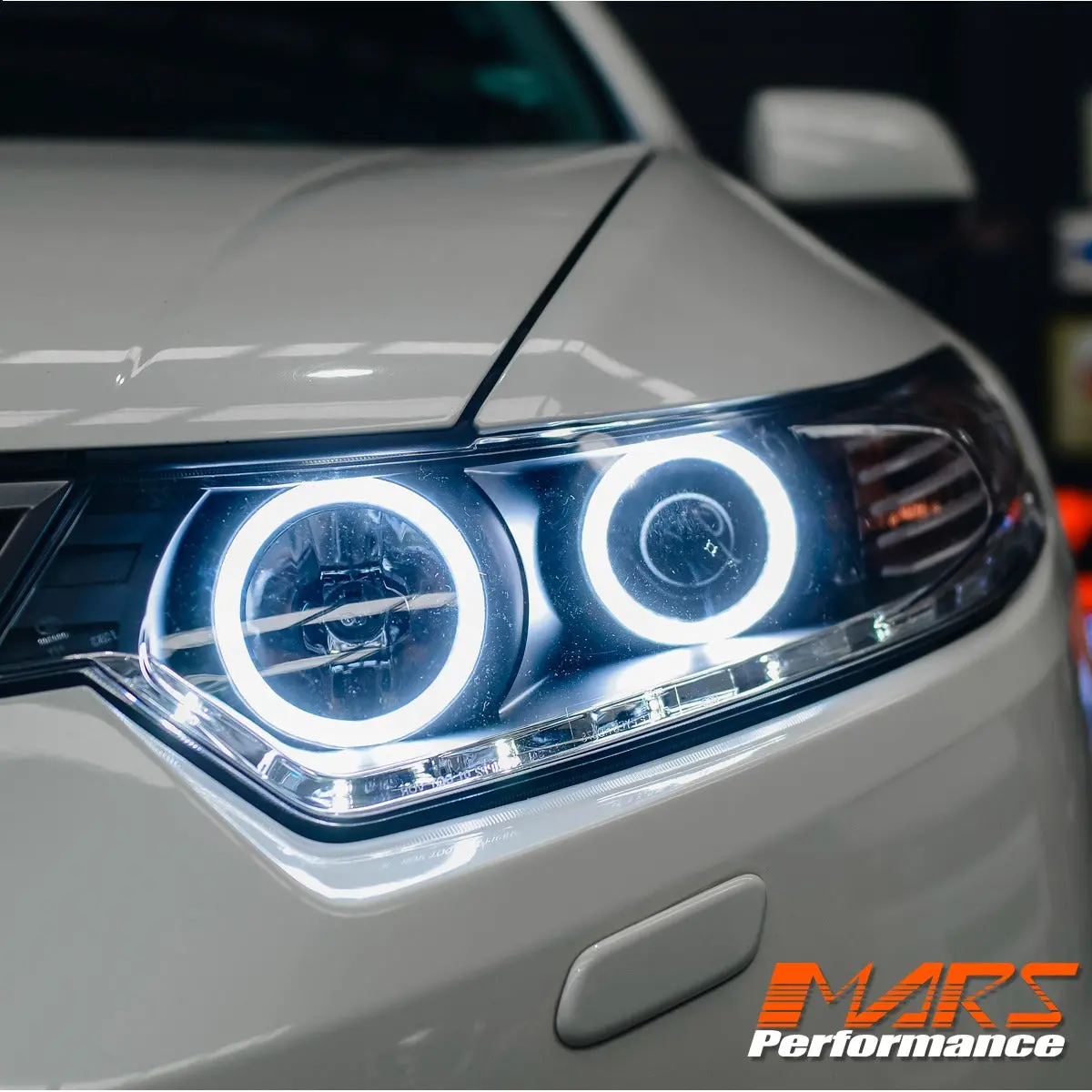 Black Led Drl & High Power Angel-Eyes Style Projector Head Lights For Honda Accord Euro 2008-2013 1