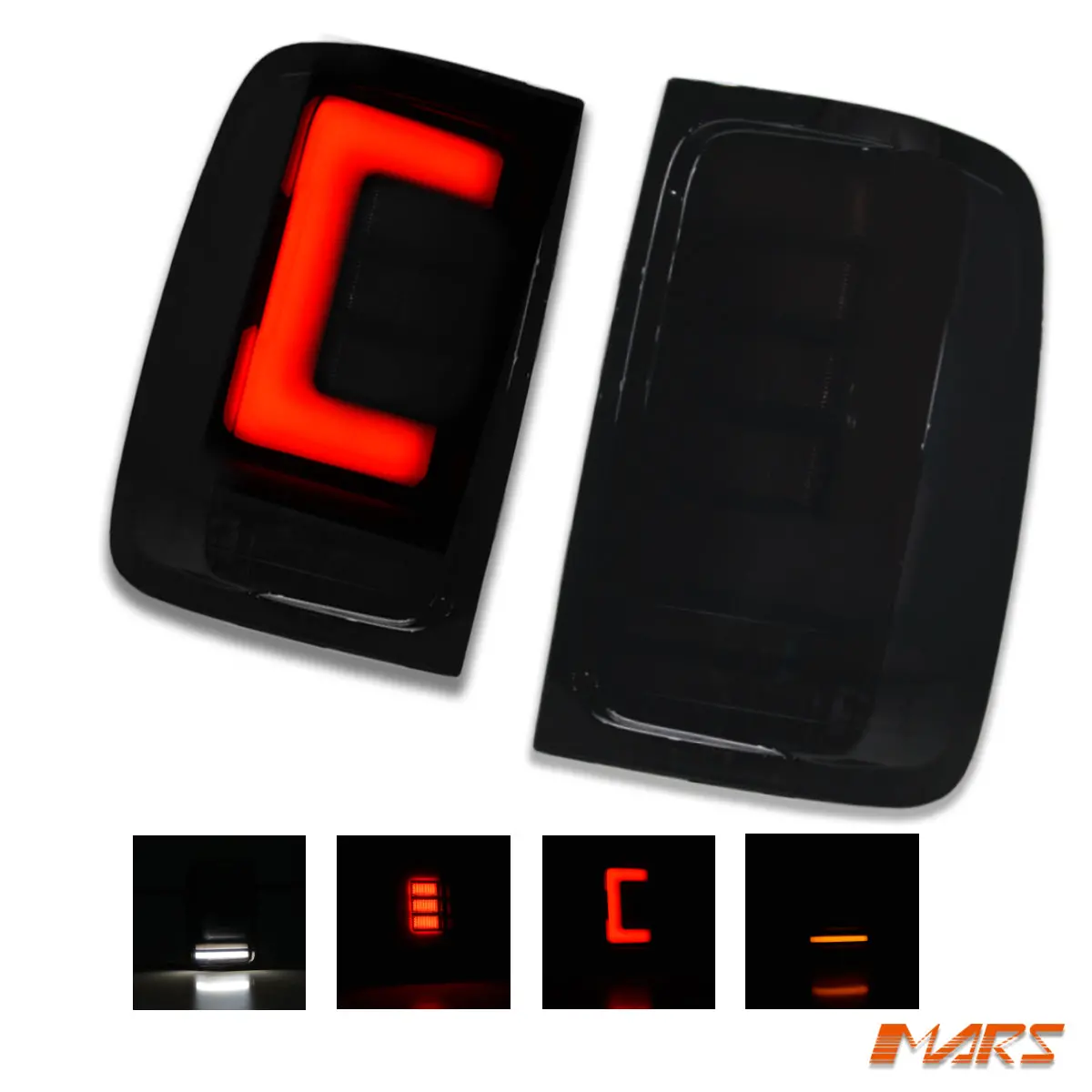 Smoked Black 3D Stripe Bar Full Led Tail Lights With Sequential Indicator For Vw Volkswagen Amarok 2H 2011-2021 1