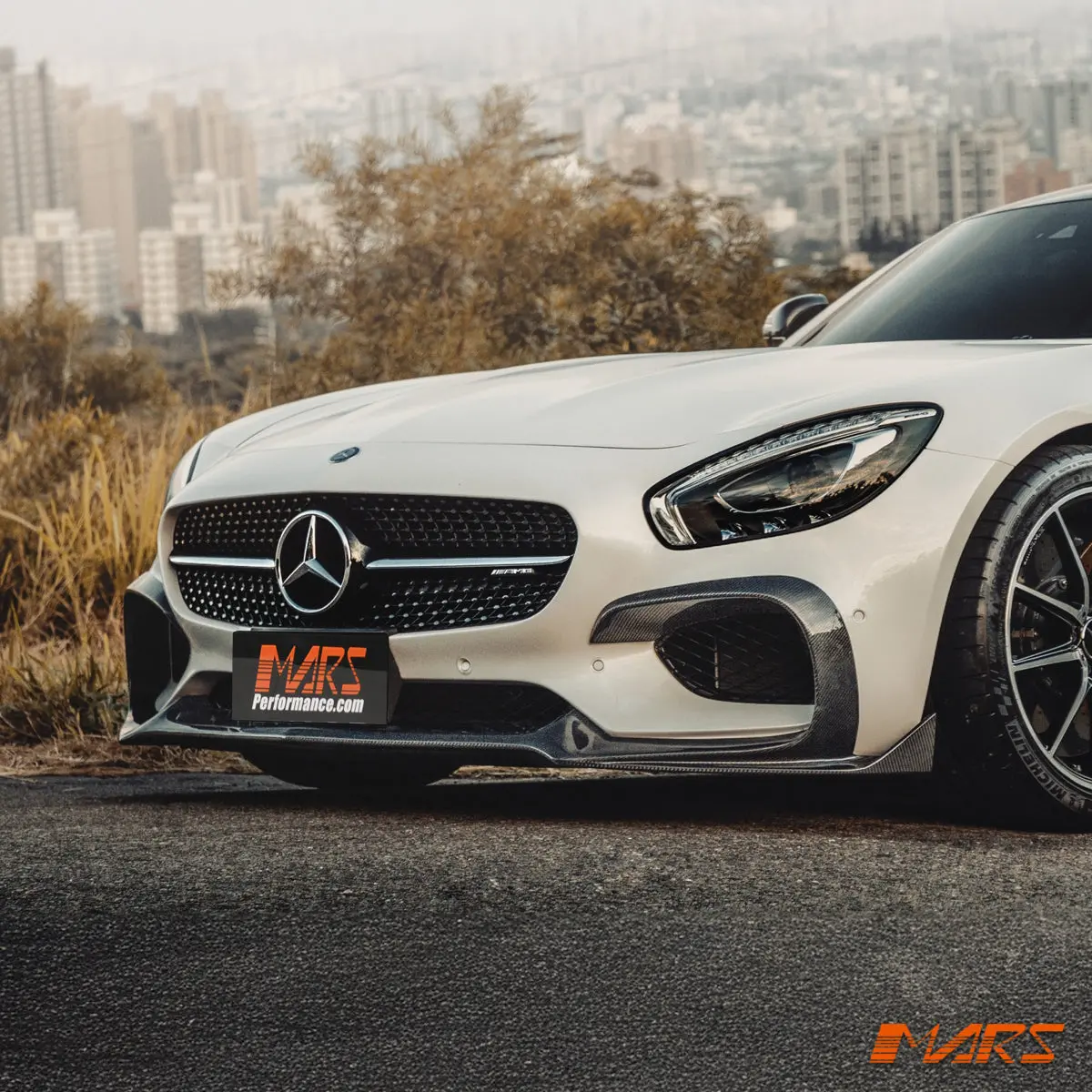 Renntech Style Carbon Fibre Front Bumper Bar Lip Spoiler Bodykit For Mercedes-Benz Amg Gt Gt-S Series 1 C190 2016-2017 1