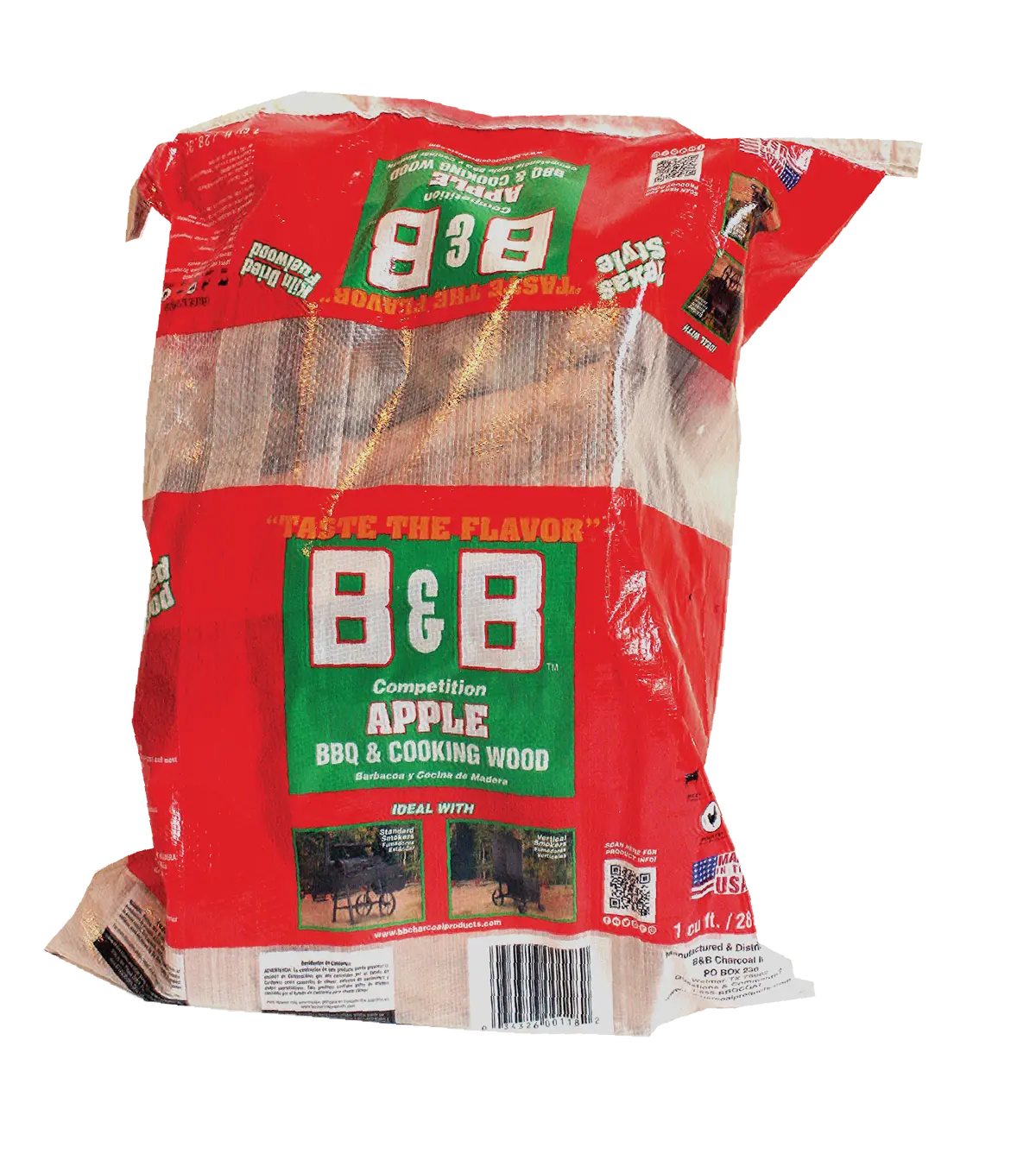 B&B Apple Bbq/Cooking Wood Logs 1 Cu Ft 11Kg 1