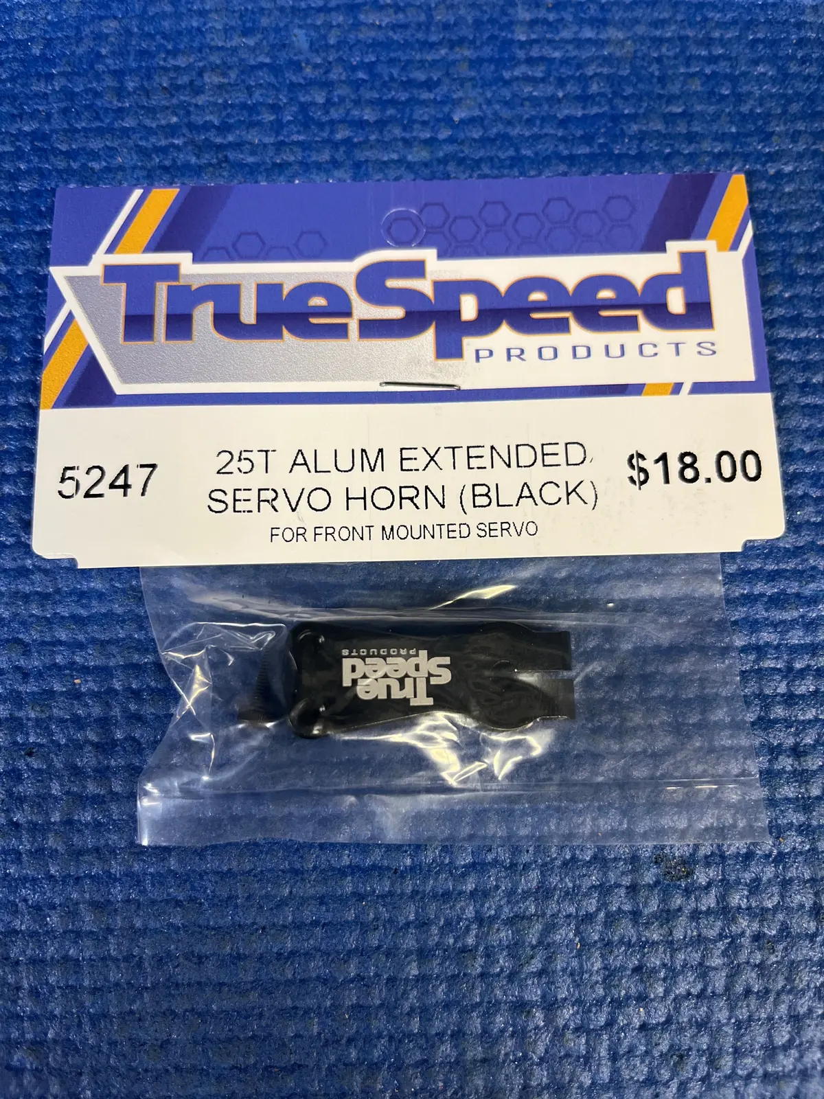 Custom Works 5247 Black Alum Extended Front Mount Servo Arm (M3, 25T) 1