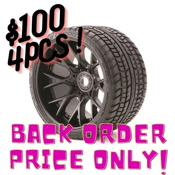 Sweep Racing Src1001b Monster Truck Road Crusher Belted Tire Preglued On Black 4Pc(Back Order Only) 1