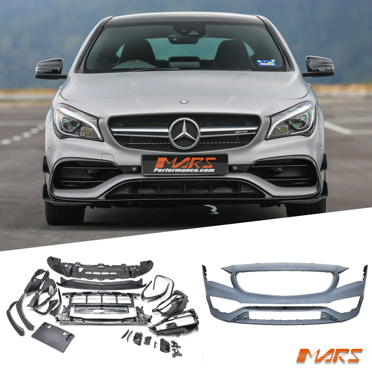 Amg Cla45 Style Front Bumper Bar & Canards Bodykit For Mercedes-Benz Cla-Class W117 C117 X117 2013-2018 1