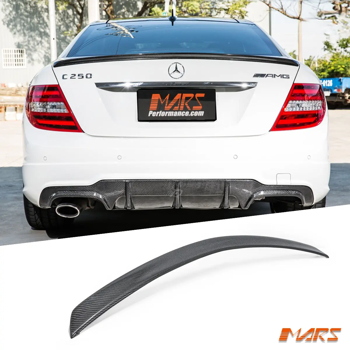 C63 Amg Style Carbon Fibre Rear Trunk Lip Spoiler Bodykit For Mercedes Benz C-Class W204 Coupe C204 2011-2014 1