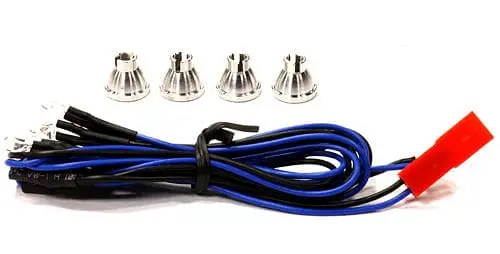 Integy C24374 Red Alloy Led Holder Set 3Mm Size + (4) Blue Led Light 1