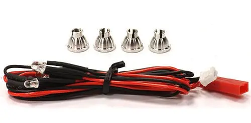 C24374white Billet Machined Alloy Led Holder Set 3Mm Size + (4) White Led Light 1