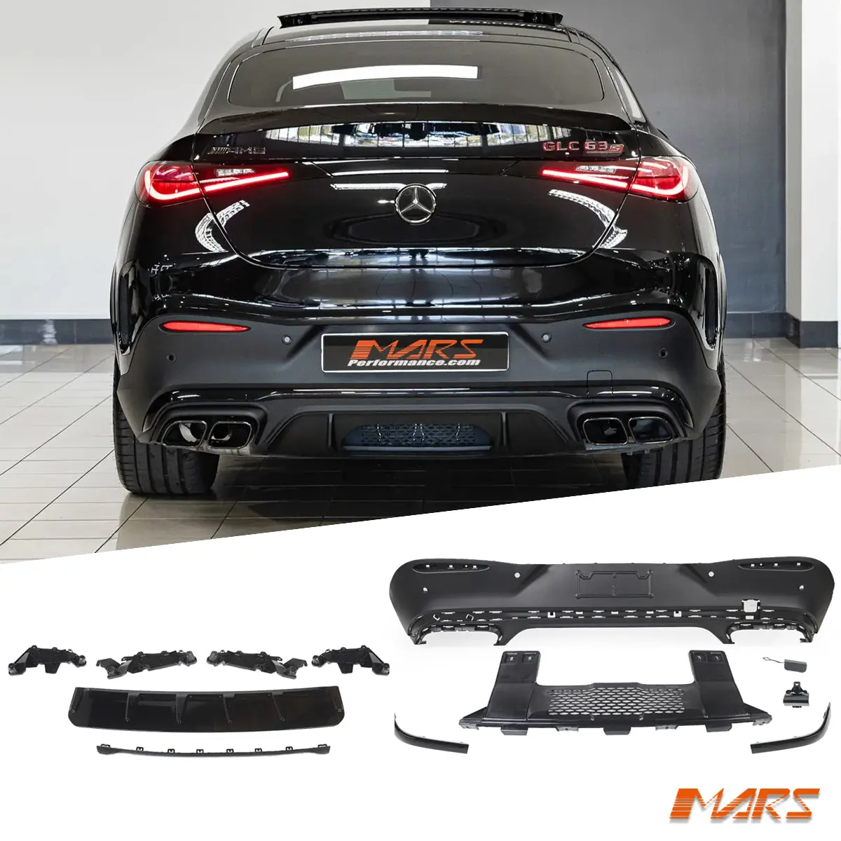 Glc63 Style Rear Bumper Bar Diffuser For Mercedes-Benz Glc-Class C254 Coupe 2023-2025 & Glc43 Amg 1