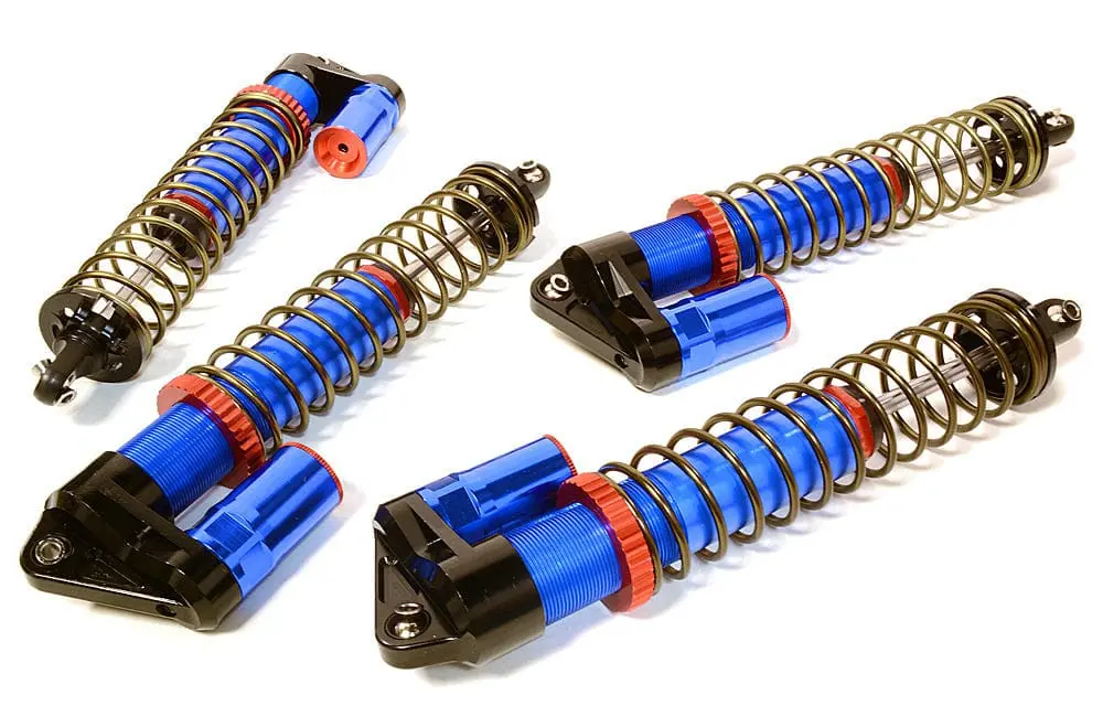 Integy C27097blue Billet Machined Piggyback Shock Set (4) For Traxxas X-Maxx 4X4 1