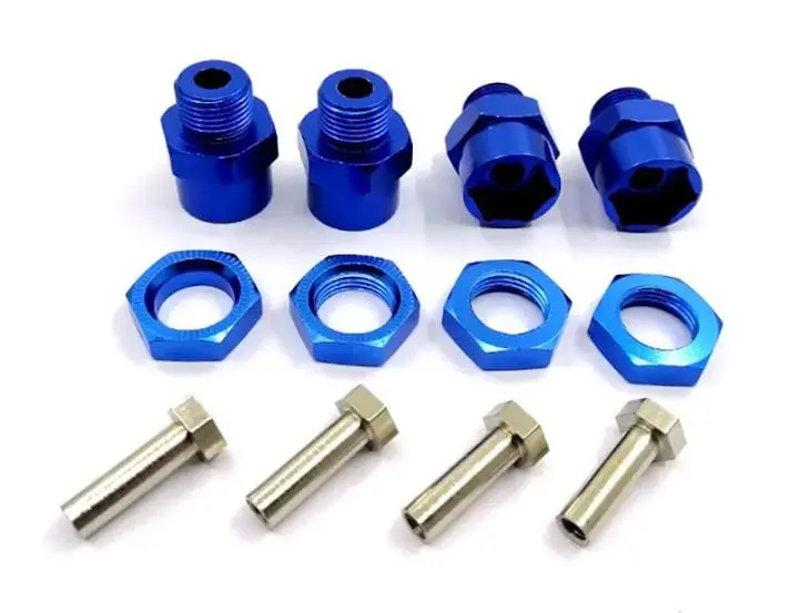 Integy C31086blue 12-To-17Mm Conversion Alloy Hex Wheel (4) Hub +10Mm Offset 1