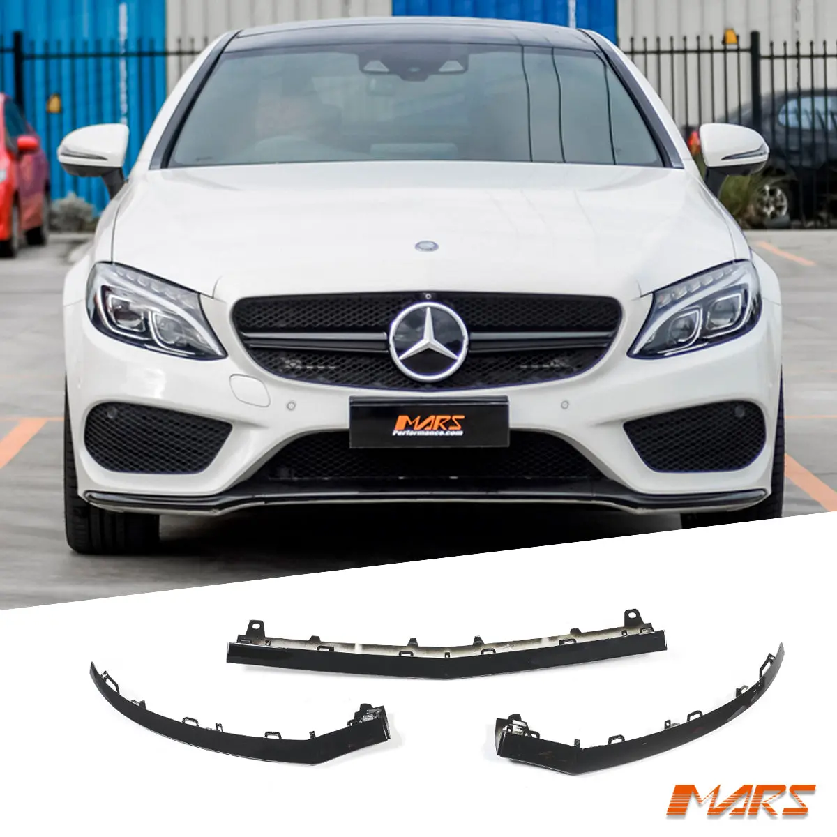 Gloss Black Lower Front Bumper Lip Trim Spoiler Bodykit For Mercedes-Benz C-Class C205 S205 W205 Amg Bumper Bar & C43 2015-2018 1