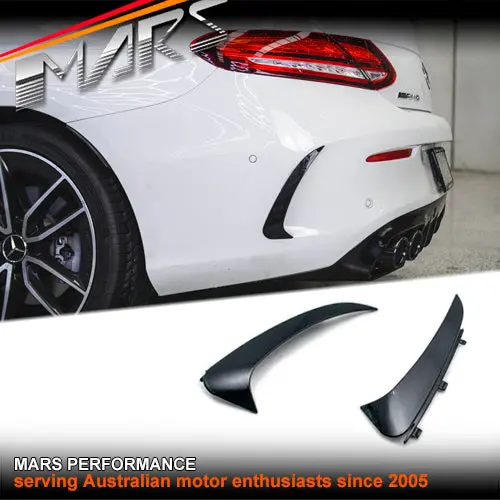 Gloss Black Rear Bumper Bar Vent Covers For Mercedes-Benz C-Class C205 Coupe & A205 Convertible, Include C43 1