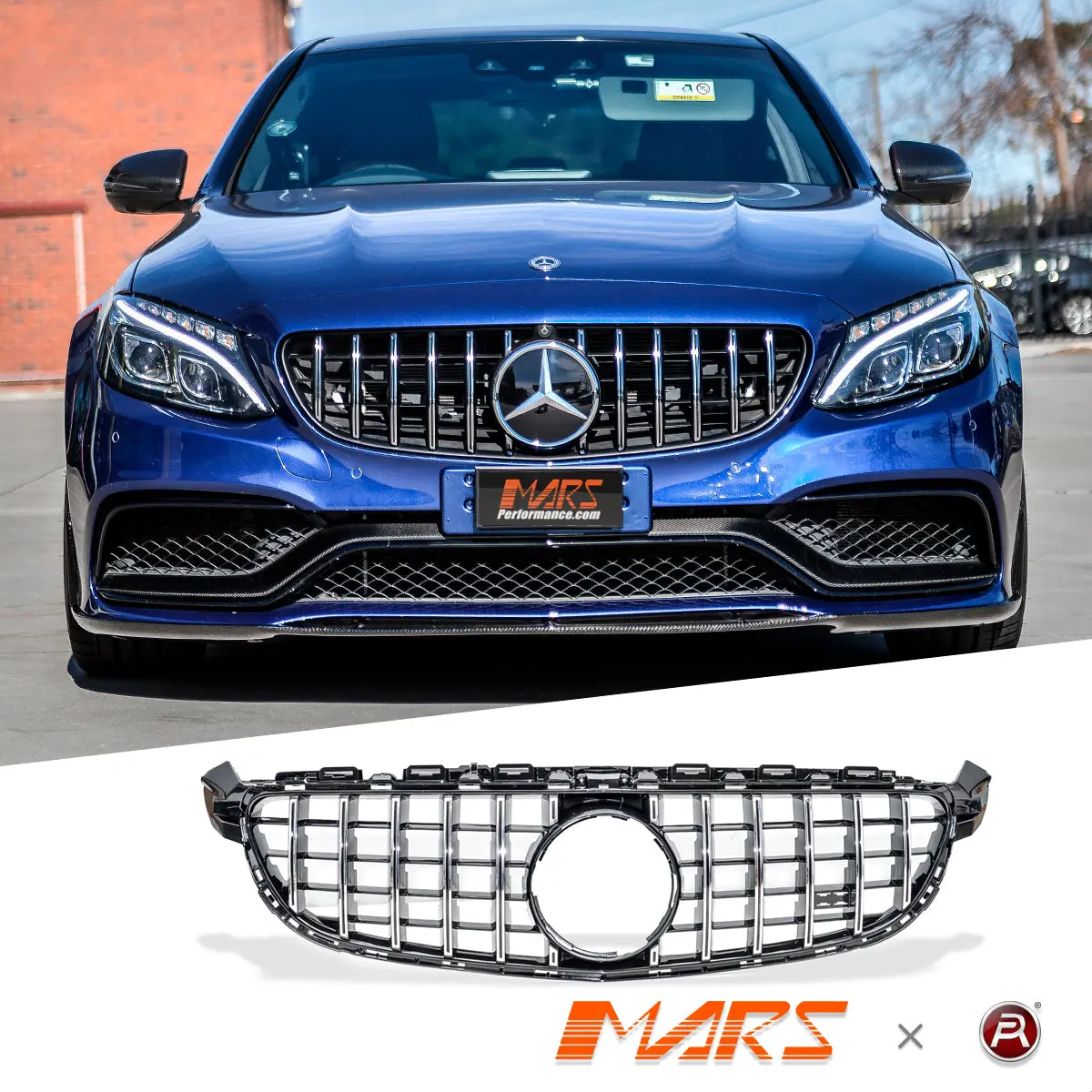 Amg Panamericana Style Front Bumper Bar Grille Grill Bodykit For Mercedes-Benz Amg C63 C63-S W205 C205 S205 A205 M15-My18 1