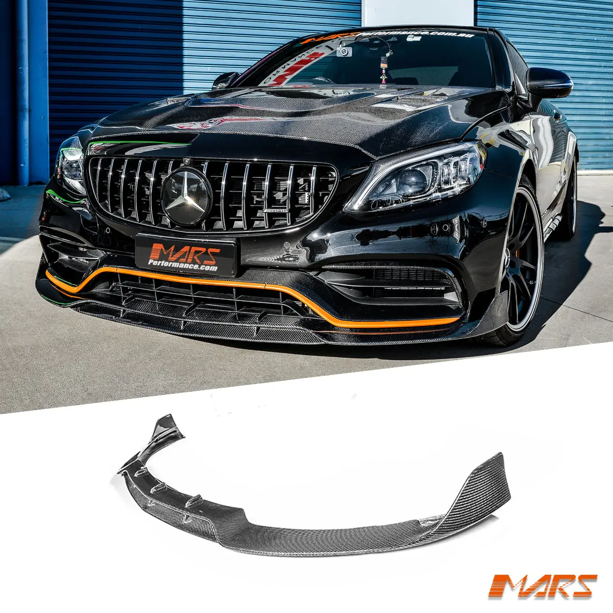 Brabus Style Carbon Fibre Front Bumper Bar Lip Spoiler Bodykit For Mercedes-Benz C63-S C63 Amg C205 Coupe & A205 Convertible 2015-2021 1