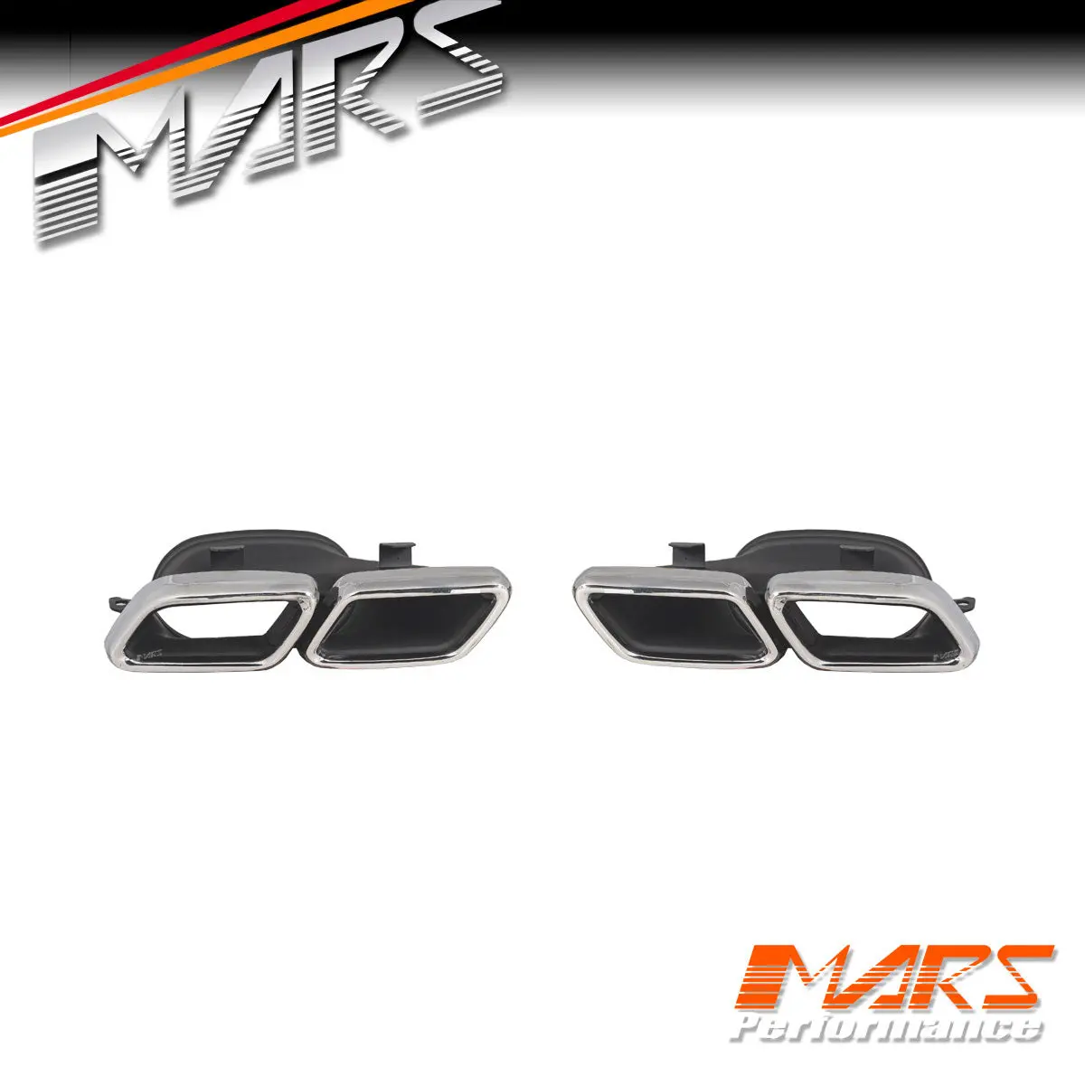 Silver Amg Style Exhaust Muffler Tips For Mercedes-Benz Pre Update W205 C63 / C292 W166 Gle63 / X166 Gls63 / W222 C217 S63 1