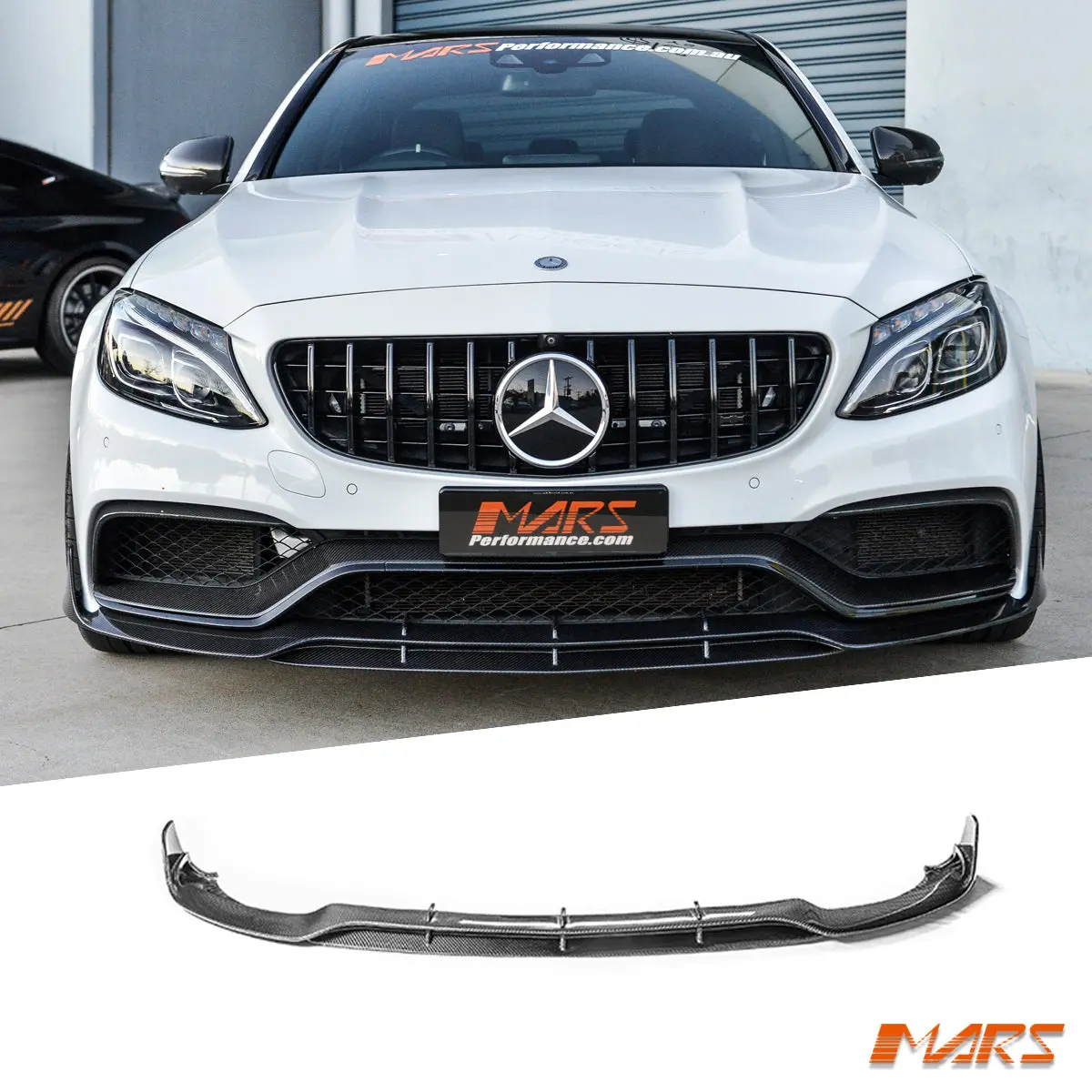 Brabus Style Carbon Fibre Front Bumper Bar Lip Spoiler Bodykit For Mercedes-Benz C63-S C63 Amg W205 Sedan & S205 Wagon 2015-2021 1