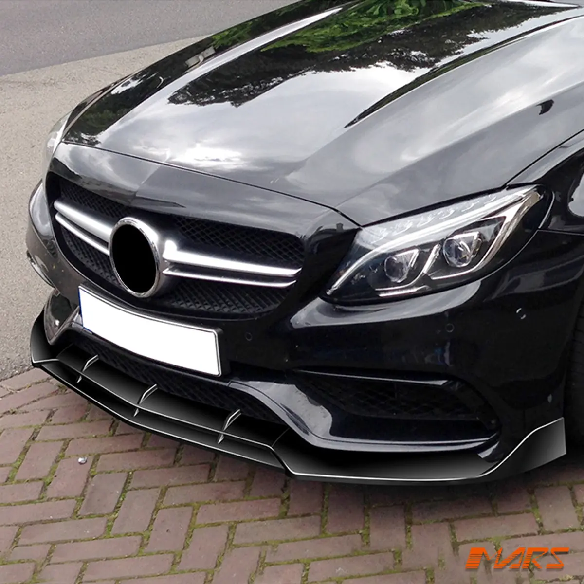 Brabus Style Gloss Black Front Bumper Bar Lip Spoiler Bodykit For Mercedes-Benz C63-S C63 Amg W205 Sedan & S205 Wagon 2015-2021 2