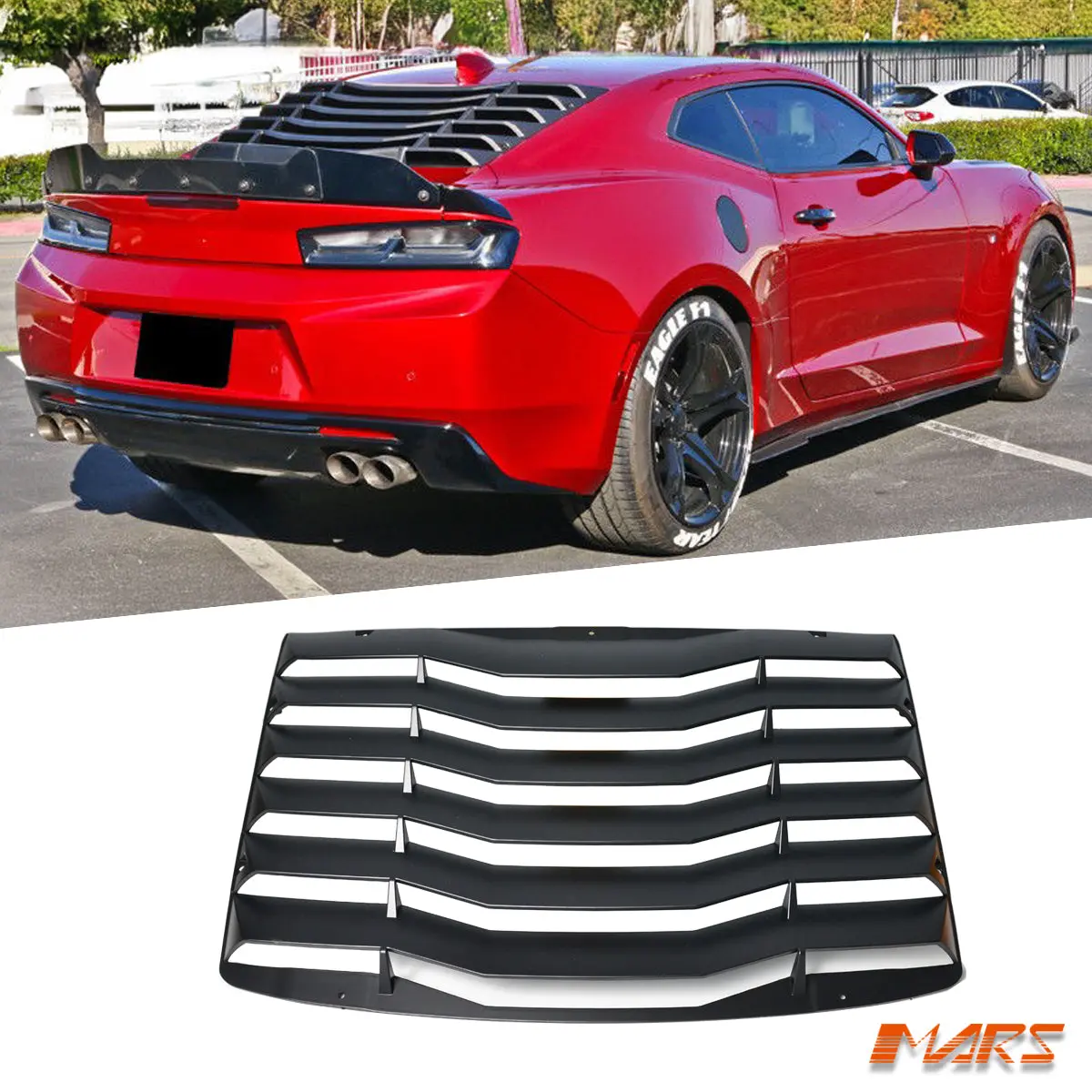 Mars Performance Style Rear Window Louver Cover Sun Shade Bodykit For Chevrolet Camaro 2016-2022 1