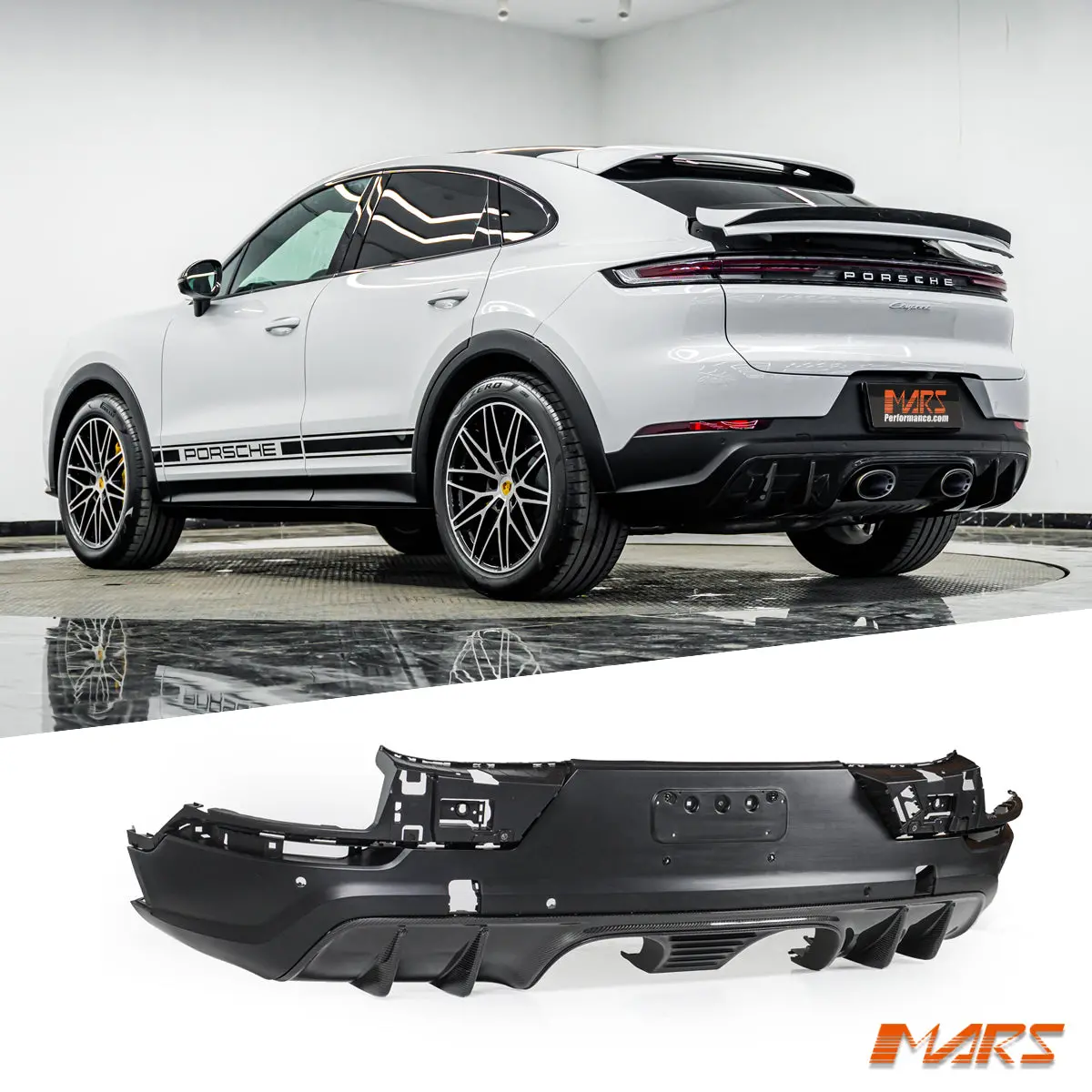 Turbo Gt Style Lower Rear Bumper Bar & Carbon Diffuser Bodykit For Porsche Cayenne 9Ya Suv (2023–2025) & 9Yb Coupe (2018–2025) 1